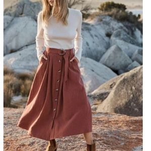 Auguste The Label Leigh Midi Skirt Rose